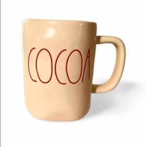 Rae Dunn Red COCOA On White Ceramic Mug Coffee Tea Cocoa Artisan Collection.